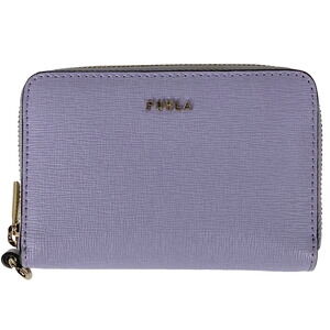 Furla logo zip around Wallet purple leather
